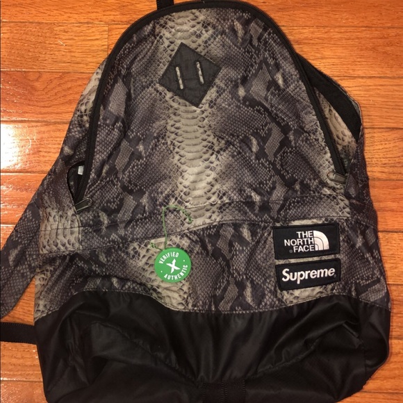 supreme x north face snakeskin backpack